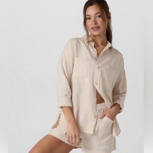 Vuori Trestles Twill Button Up Sand Dollar NWT XS
